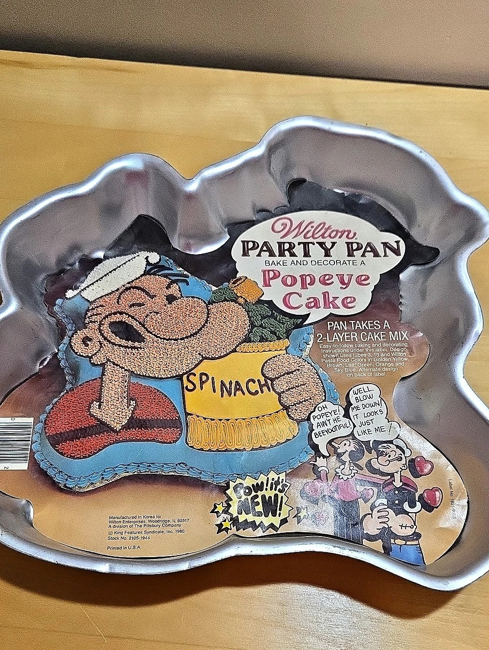 Wilton Popeye Cake Pan Vintage Character Bakeware
